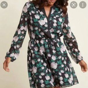 Modcloth - Wendy Bird - Long Sleeve Floral Print Dress 16